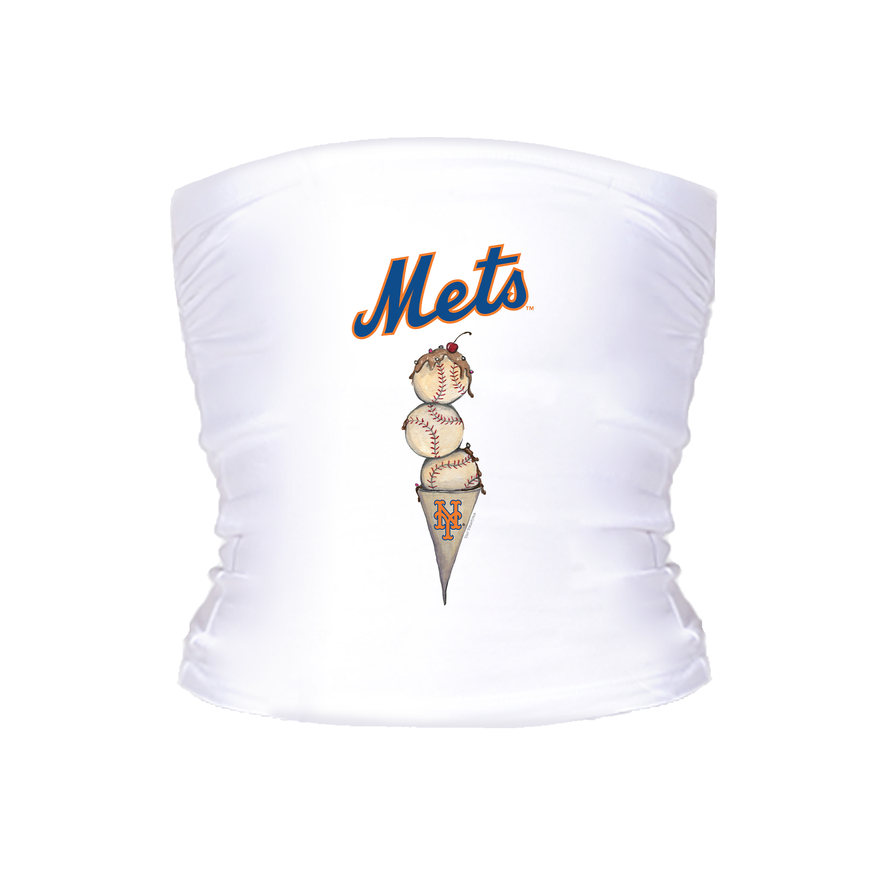 New York Mets Triple Scoop Crop Tube Top