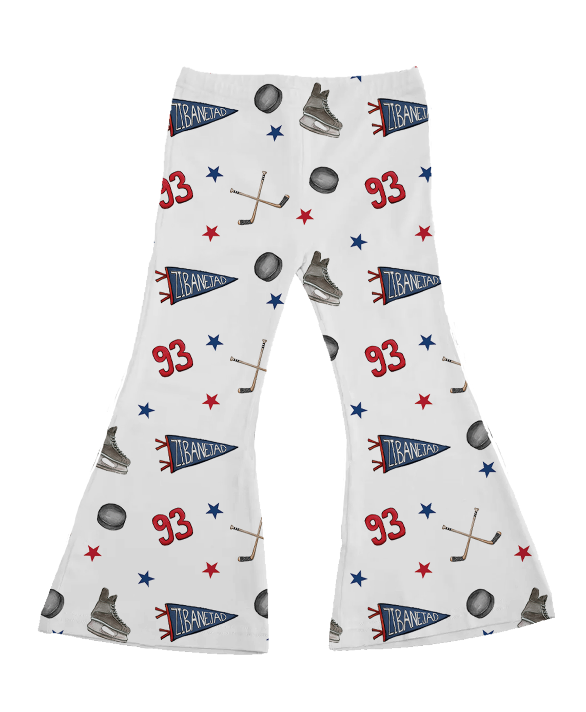 VIP NHL Pennant Collage w/ Name, Number - Flare Pants - Tiny Turnip