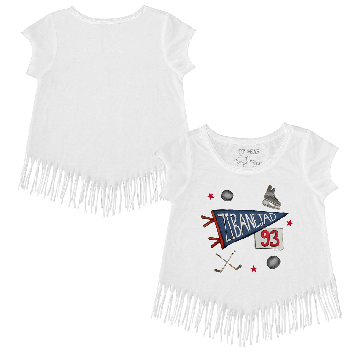 VIP Pennant Collage w/ Name, Number - Fringe Tee - Tiny Turnip