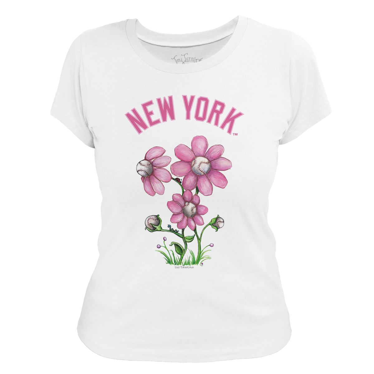 New York Yankees Blooming Baseballs Tee Shirt