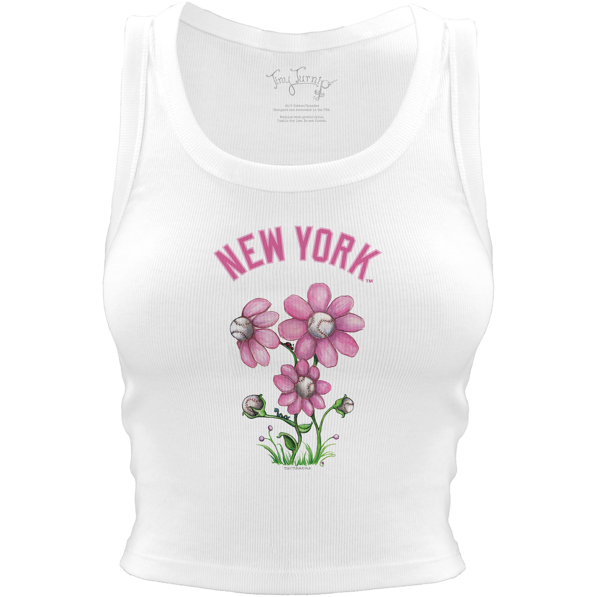 New York YankeesBlooming Baseballs Crop Tank - Tiny Turnip