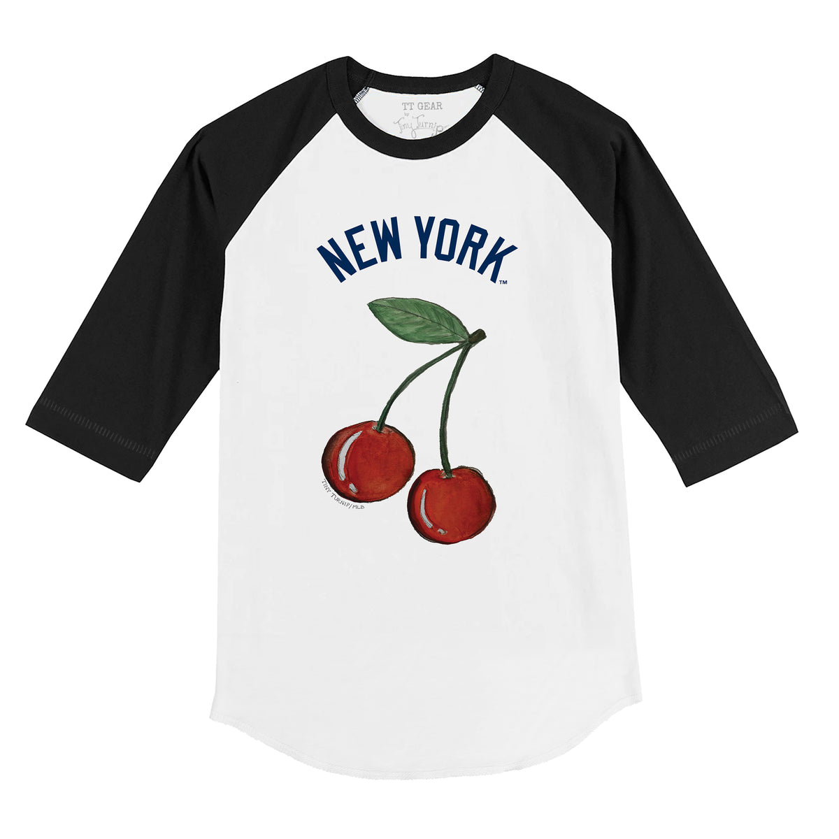 New York Yankees Cherry 3/4 Black Sleeve Raglan