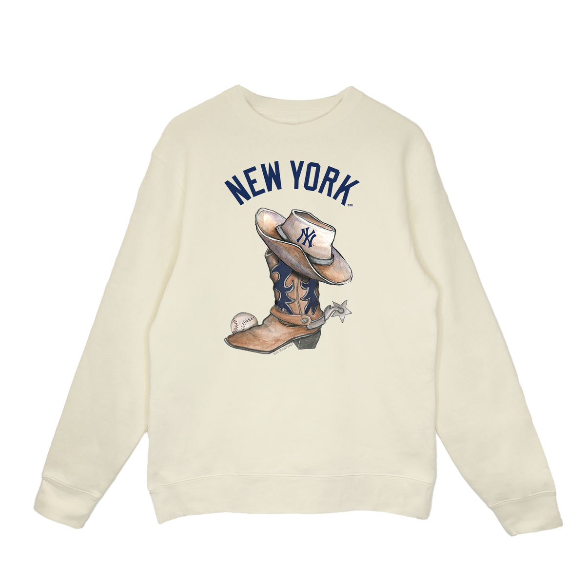 New York Yankees Cowboy Boot Crewneck Sweatshirt