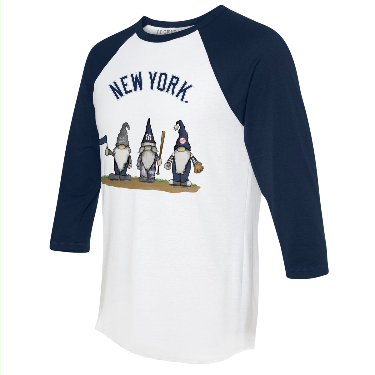 New York Yankees Gnomes 3/4 Navy Blue Sleeve Raglan