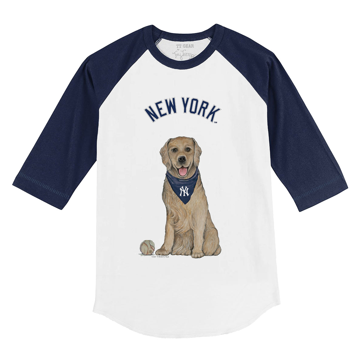 New York Yankees Golden Retriever 3/4 Navy Blue Sleeve Raglan