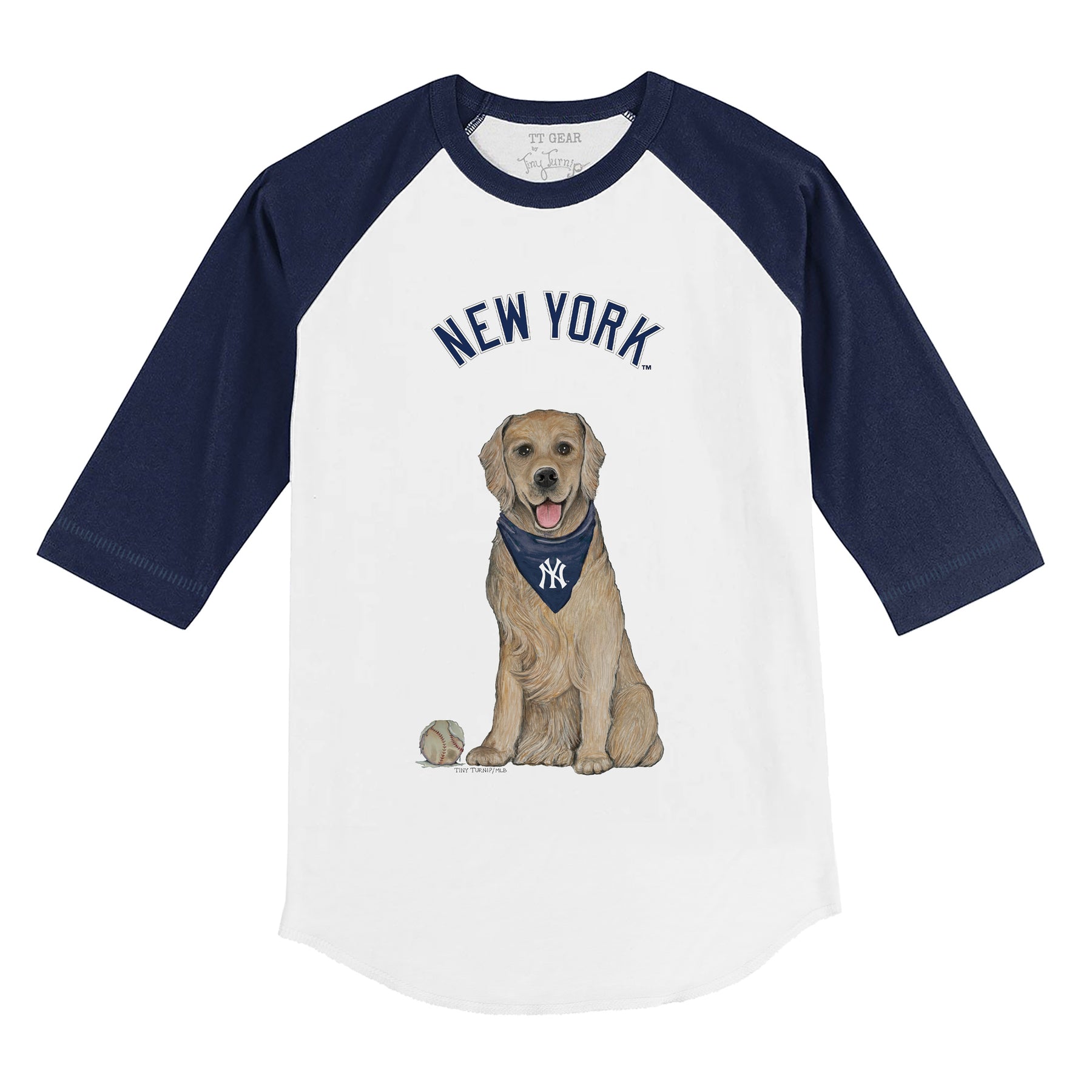 New York Yankees Golden Retriever 3/4 Navy Blue Sleeve Raglan