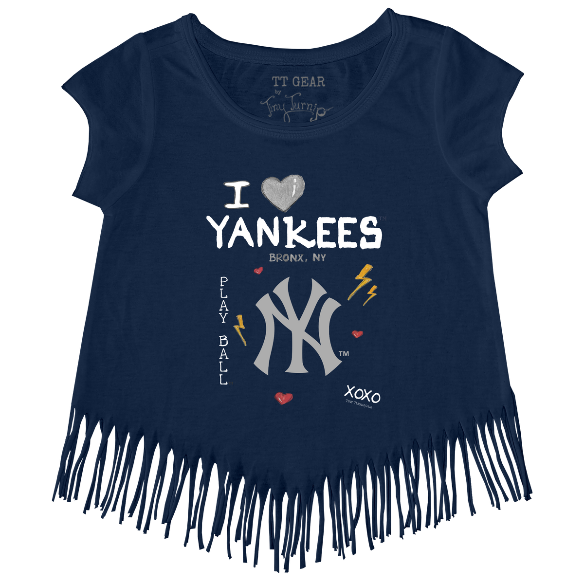I Heart Yankees Fringe Tee - Tiny Turnip