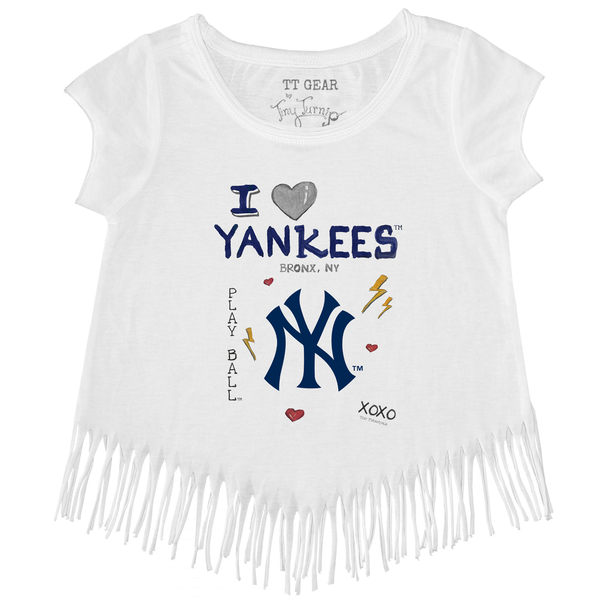I Heart Yankees Fringe Tee - Tiny Turnip