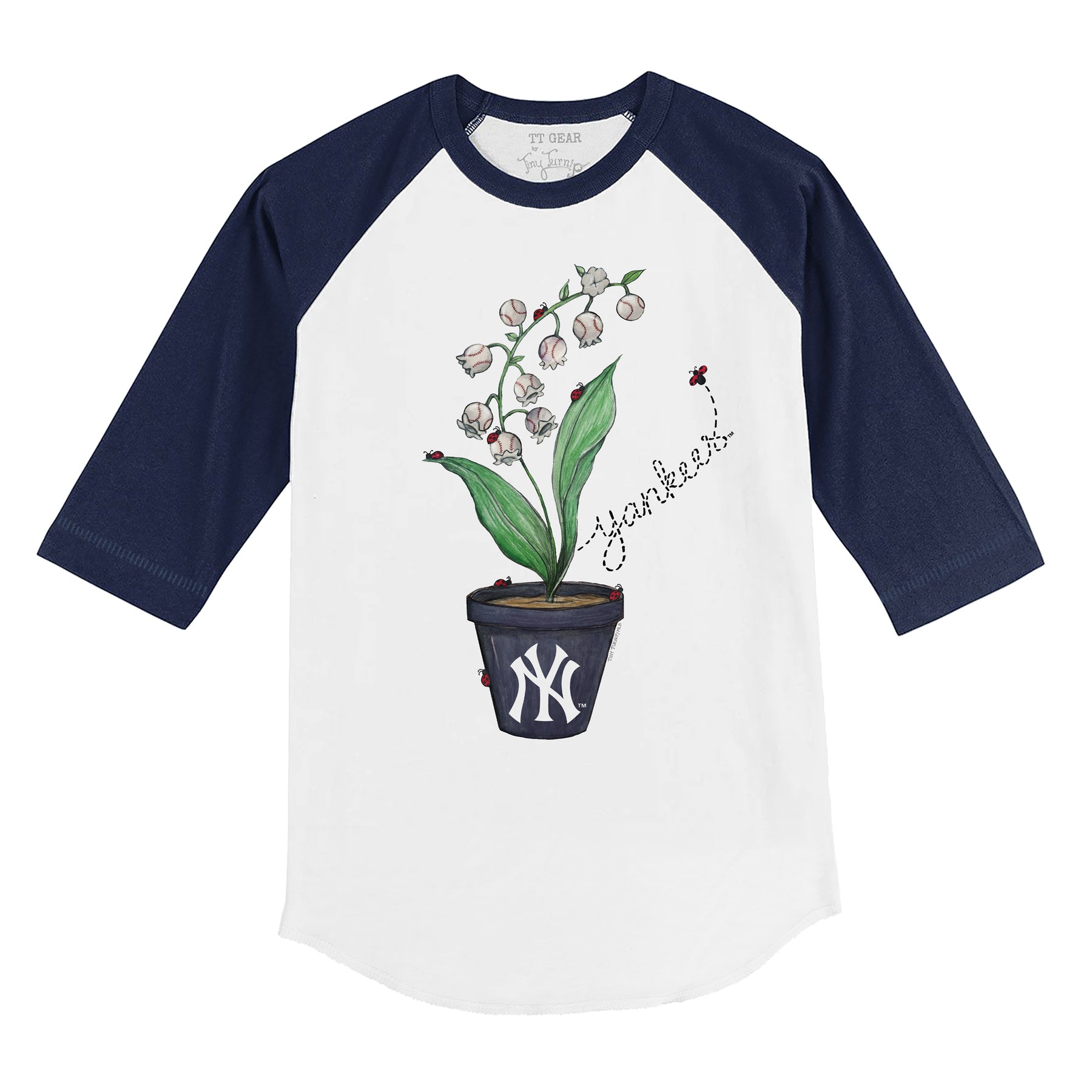 New York Yankees Ladybug 3/4 Navy Blue Sleeve Raglan