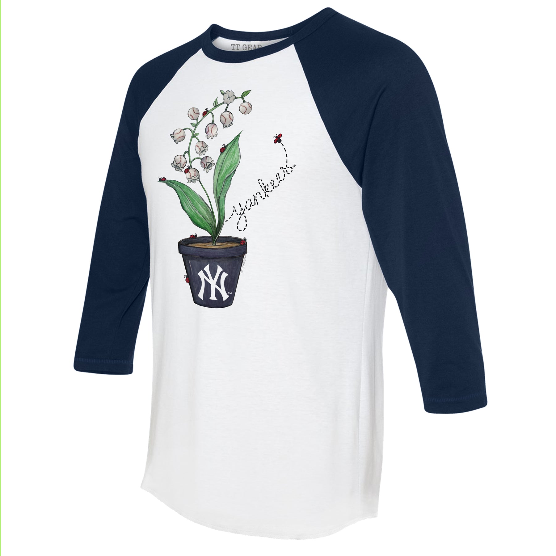 New York Yankees Ladybug 3/4 Navy Blue Sleeve Raglan