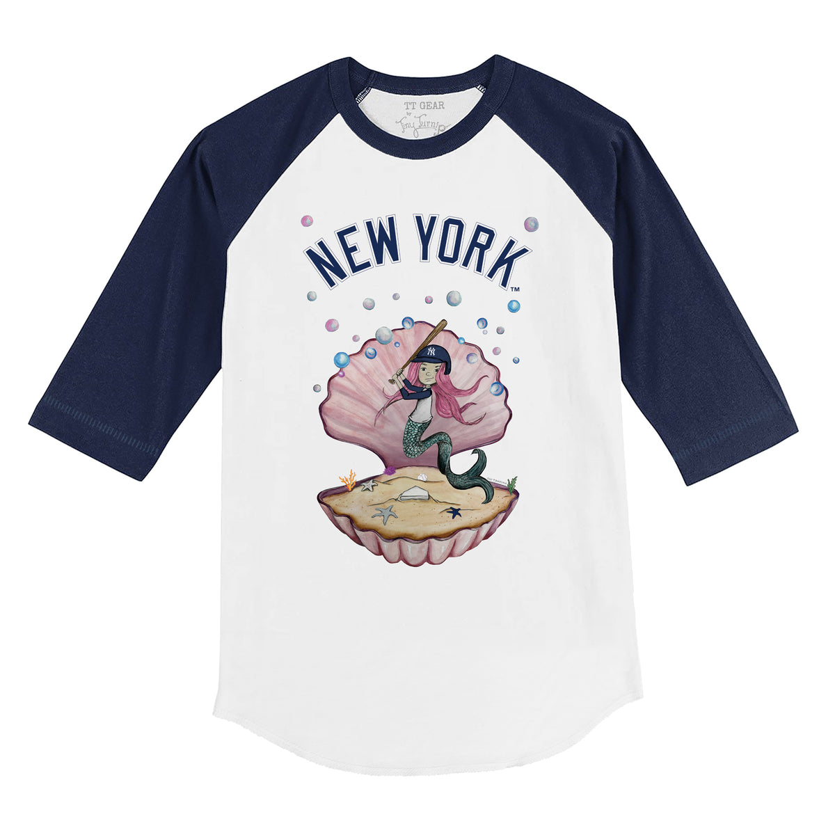 New York Yankees Mermaid 3/4 Navy Blue Sleeve Raglan