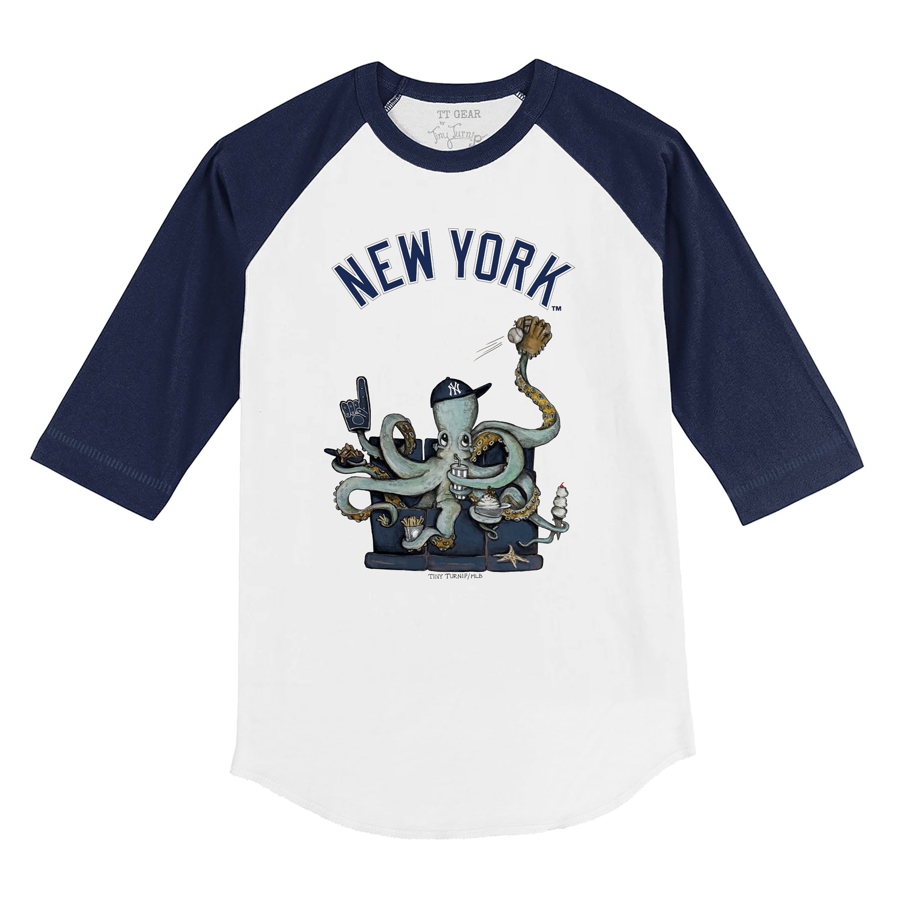 New York Yankees Octopus 3/4 Navy Blue Sleeve Raglan