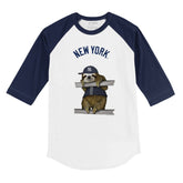 New York Yankees Mets Sloth 3/4 Navy Blue Sleeve Raglan