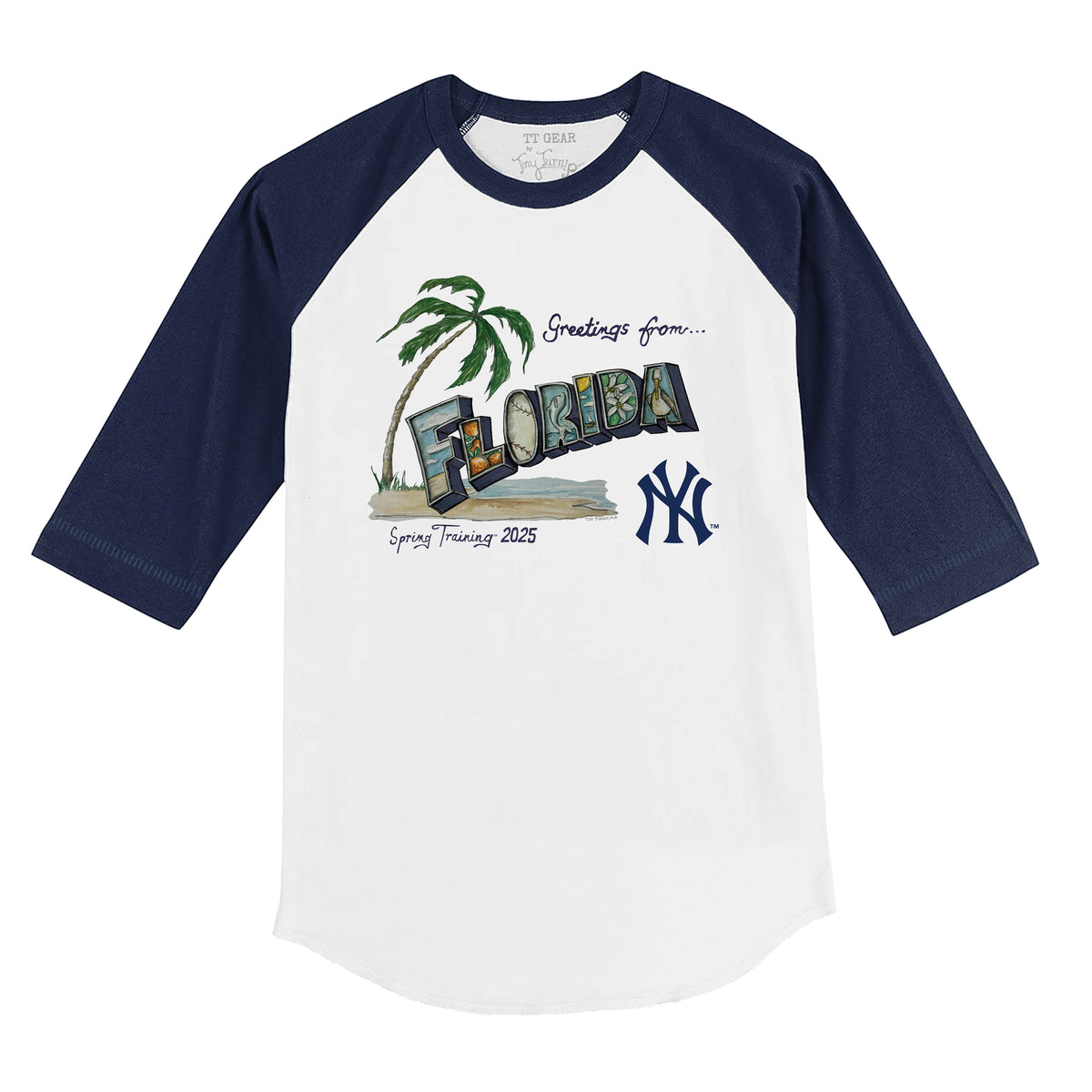New York Yankees Spring Training 2025 3/4 Navy Blue Sleeve Raglan