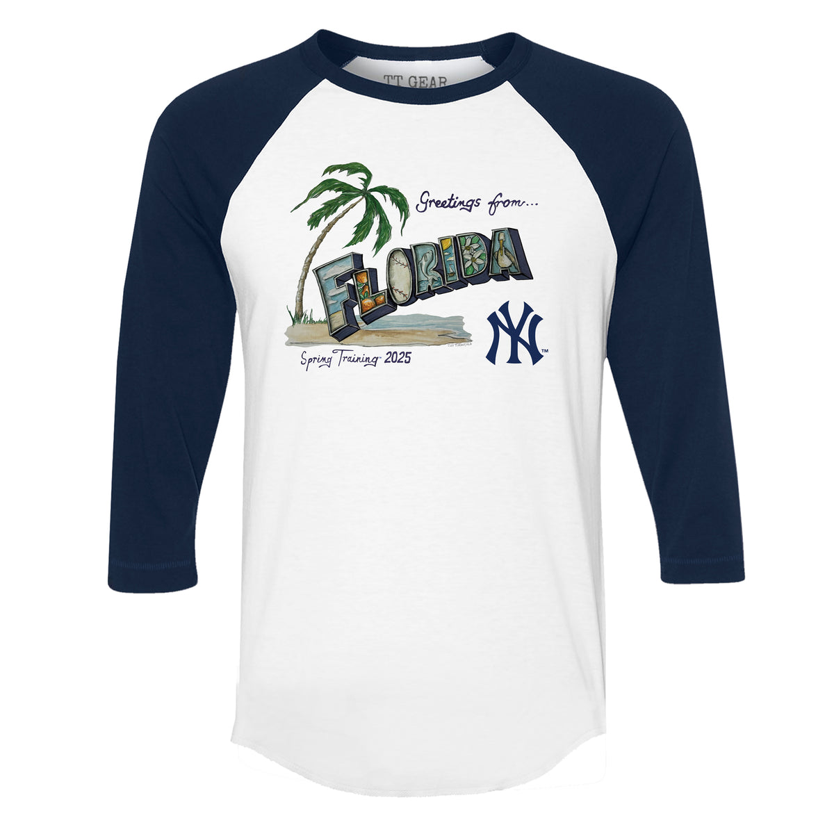 New York Yankees Spring Training 2025 3/4 Navy Blue Sleeve Raglan