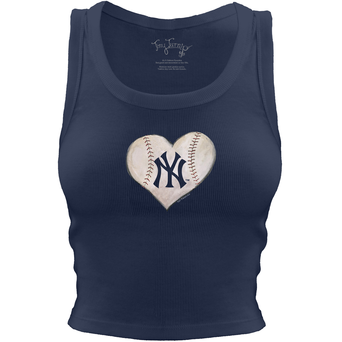 New York Yankees Baseball Heart Crop Tank - Tiny Turnip