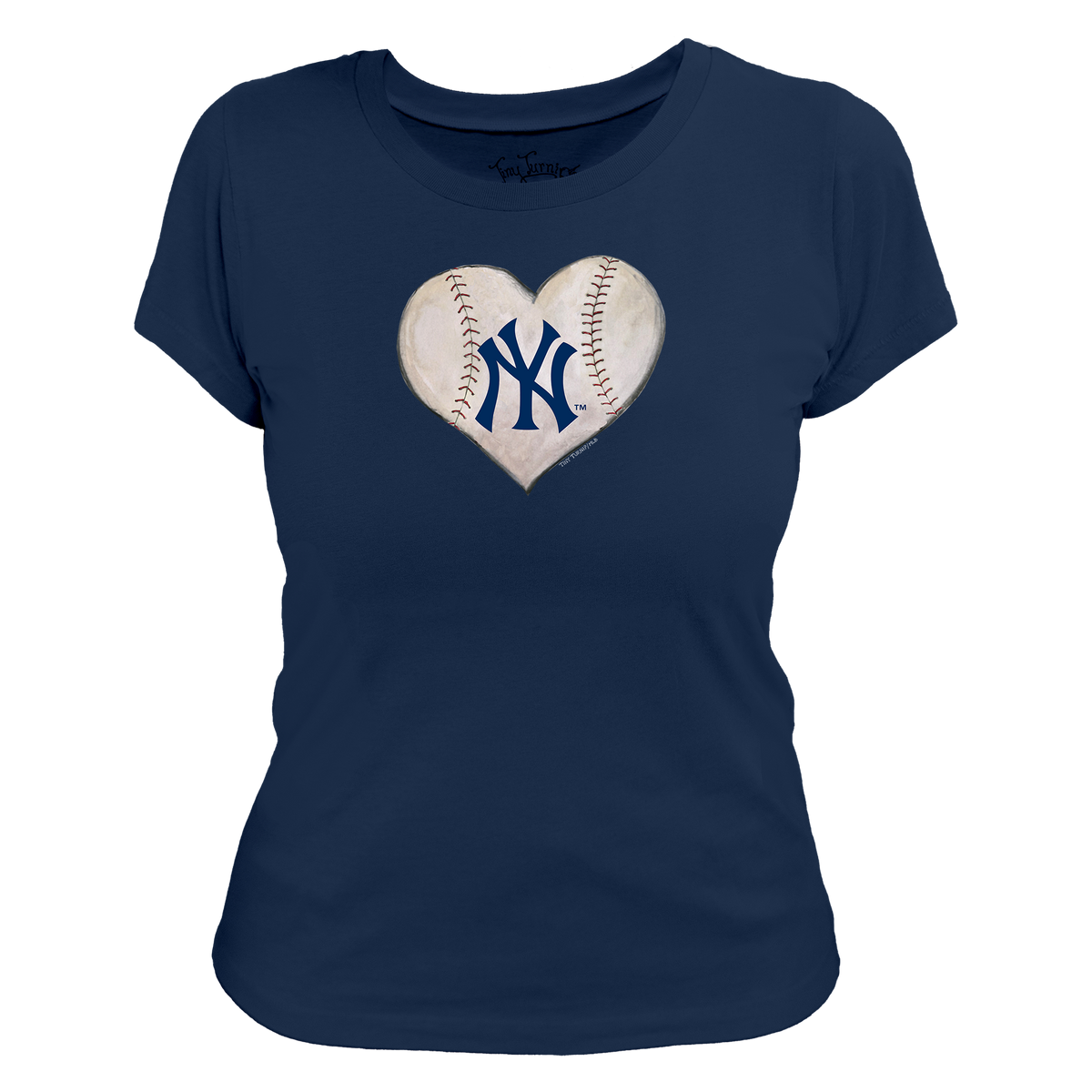 New York Yankees Stitched Heart Women's Tee Shirt - Tiny Turnip