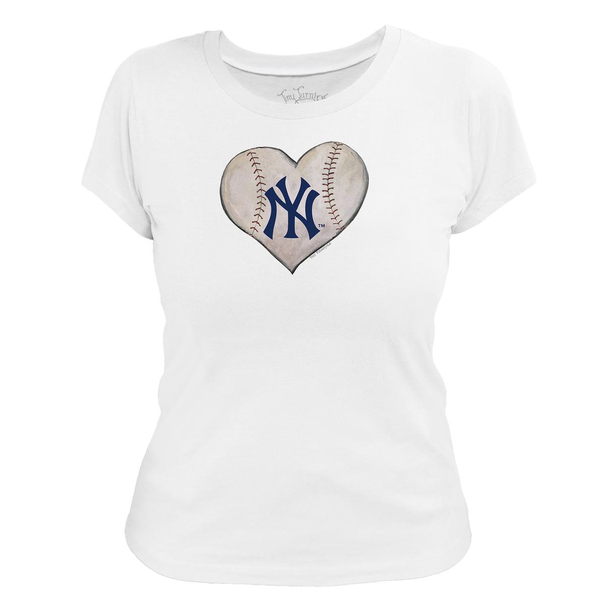 New York Yankees Stitched Heart Women's Tee Shirt - Tiny Turnip