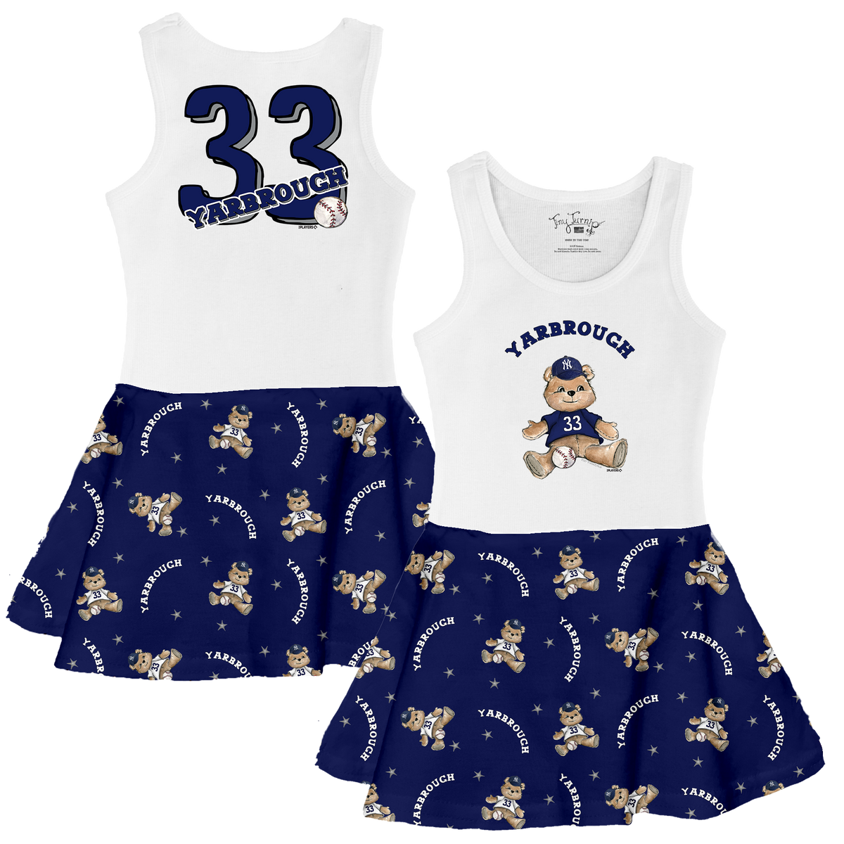Teddy w/ Name, Number - Tank Swing Dress - Tiny Turnip