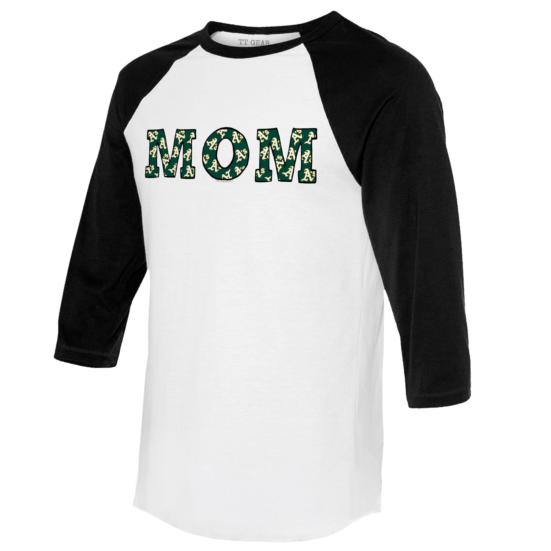 Oakland Athletics Mom 3/4 Black Sleeve Raglan