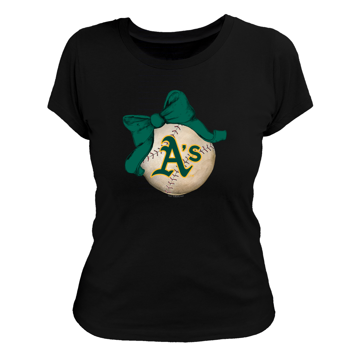 Oakland Athletics Baseball Bow Tee Shirt