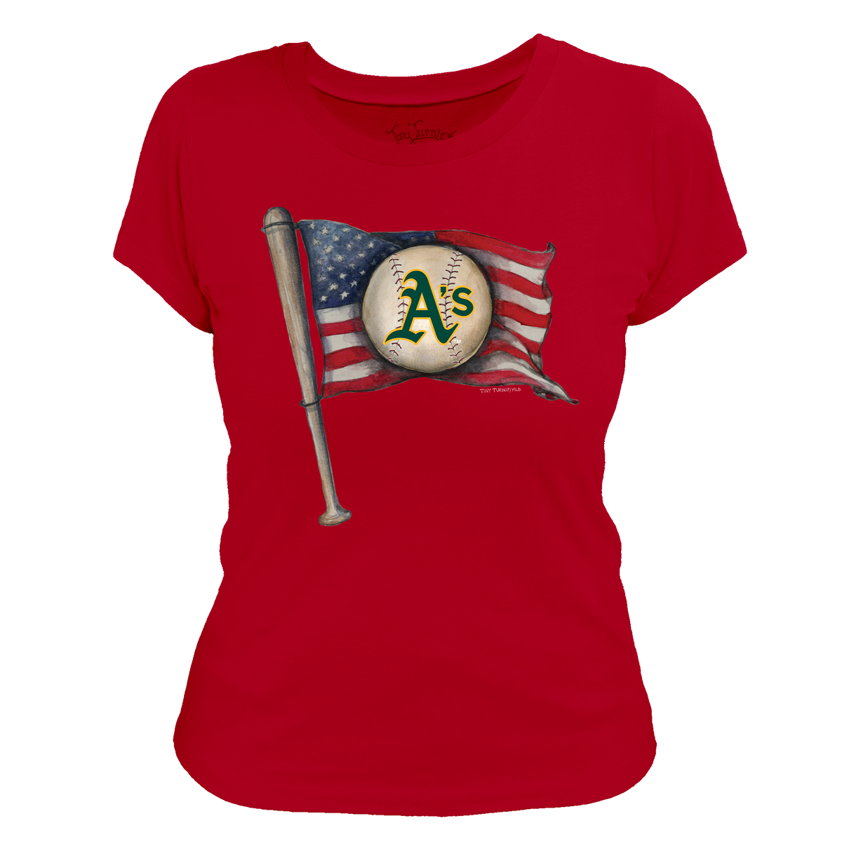 Oakland Athletics Baseball Flag Women's Tee Shirt