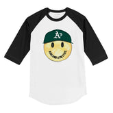 Oakland Athletics Smiley 3/4 Black Sleeve Raglan
