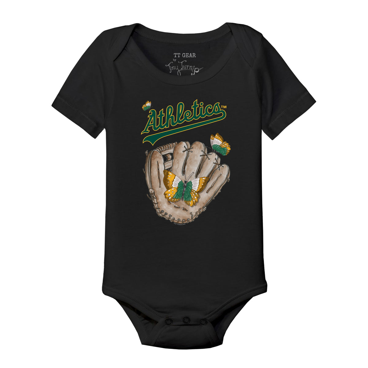 Oakland Athletics Butterfly Glove Short Sleeve Snapper