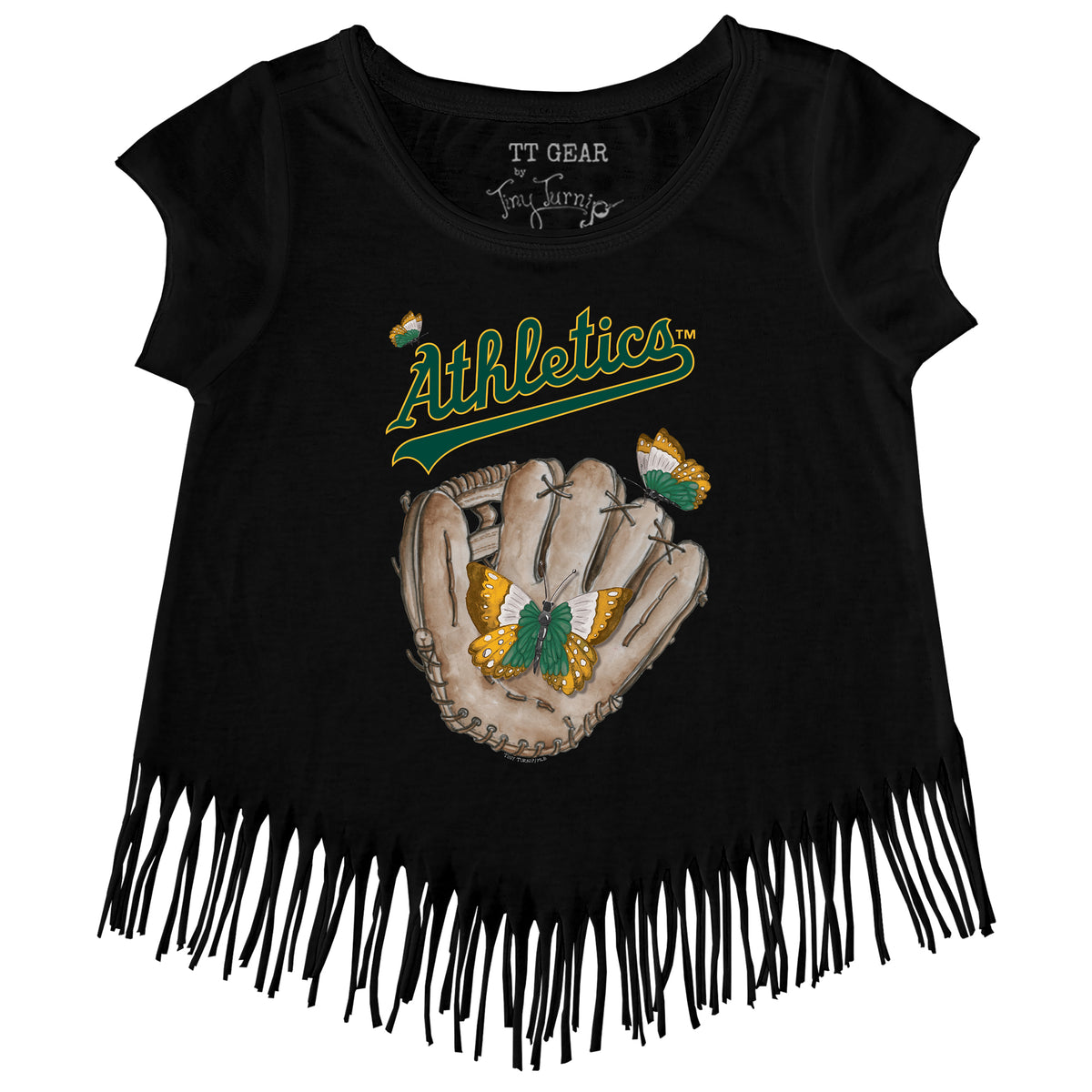 Oakland Athletics Butterfly Glove Fringe Tee