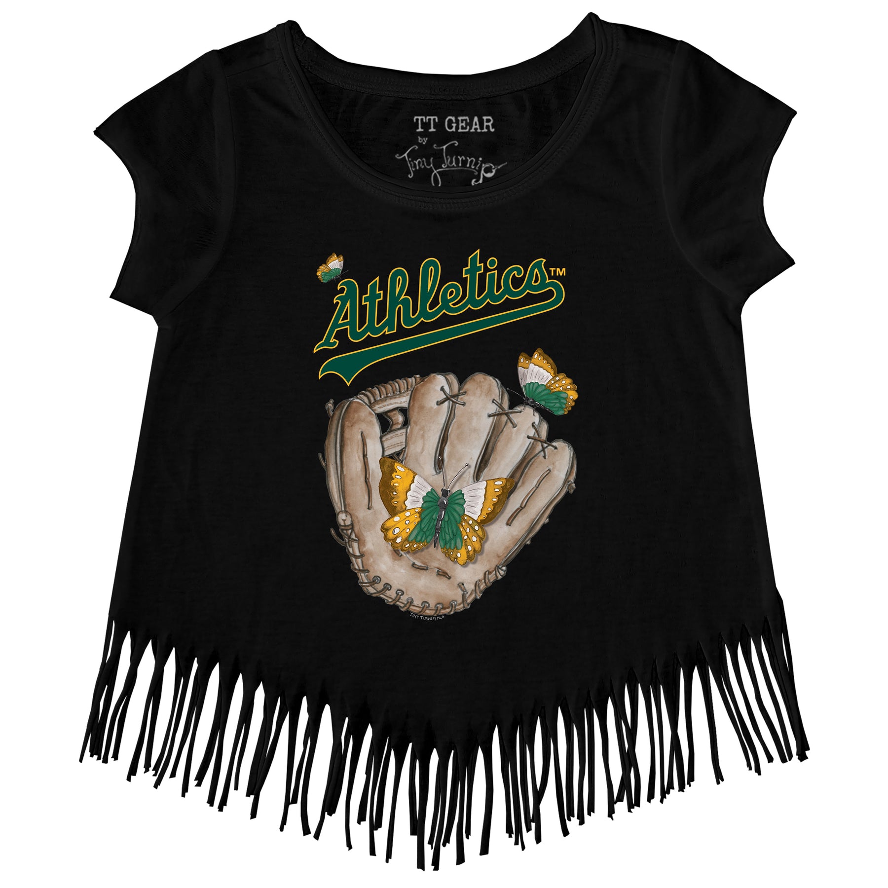 Oakland Athletics Butterfly Glove Fringe Tee