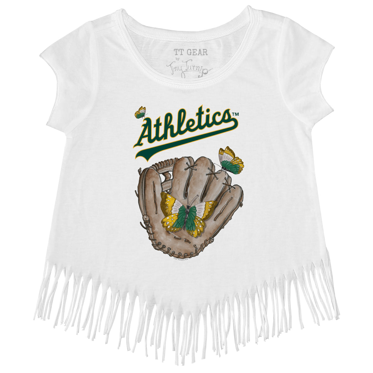 Oakland Athletics Butterfly Glove Fringe Tee