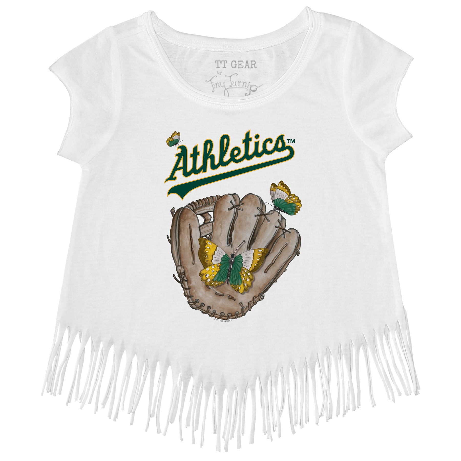 Oakland Athletics Butterfly Glove Fringe Tee