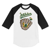 Oakland Athletics Butterfly Glove 3/4 Black Sleeve Raglan
