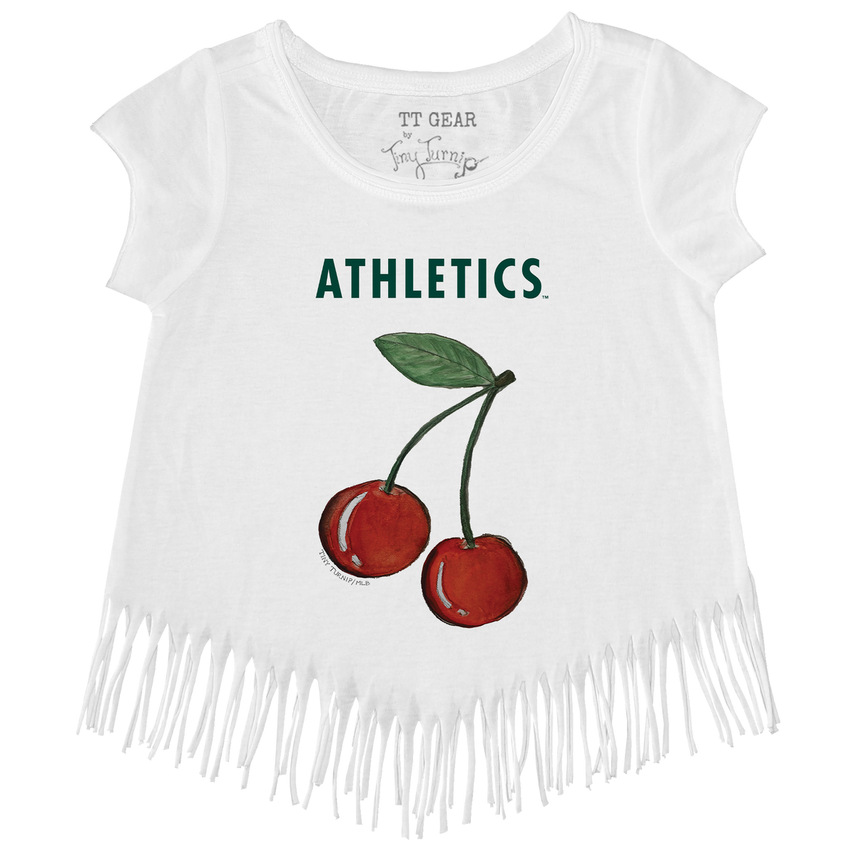 Oakland Athletics Cherry Fringe Tee - Tiny Turnip