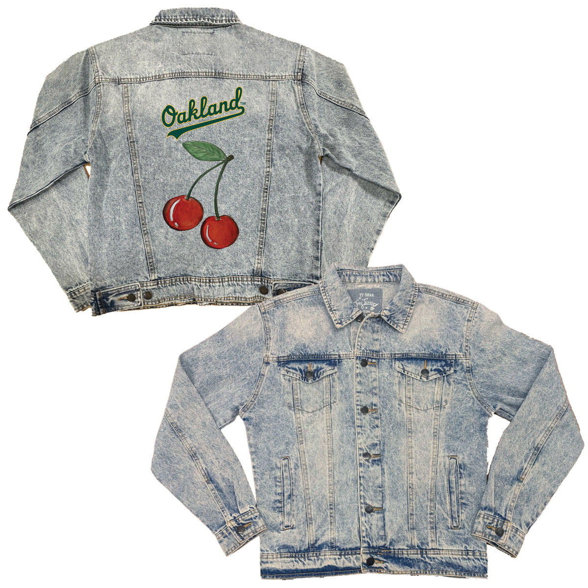 Oakland Athletics Cherry Boyfriend Denim Jacket