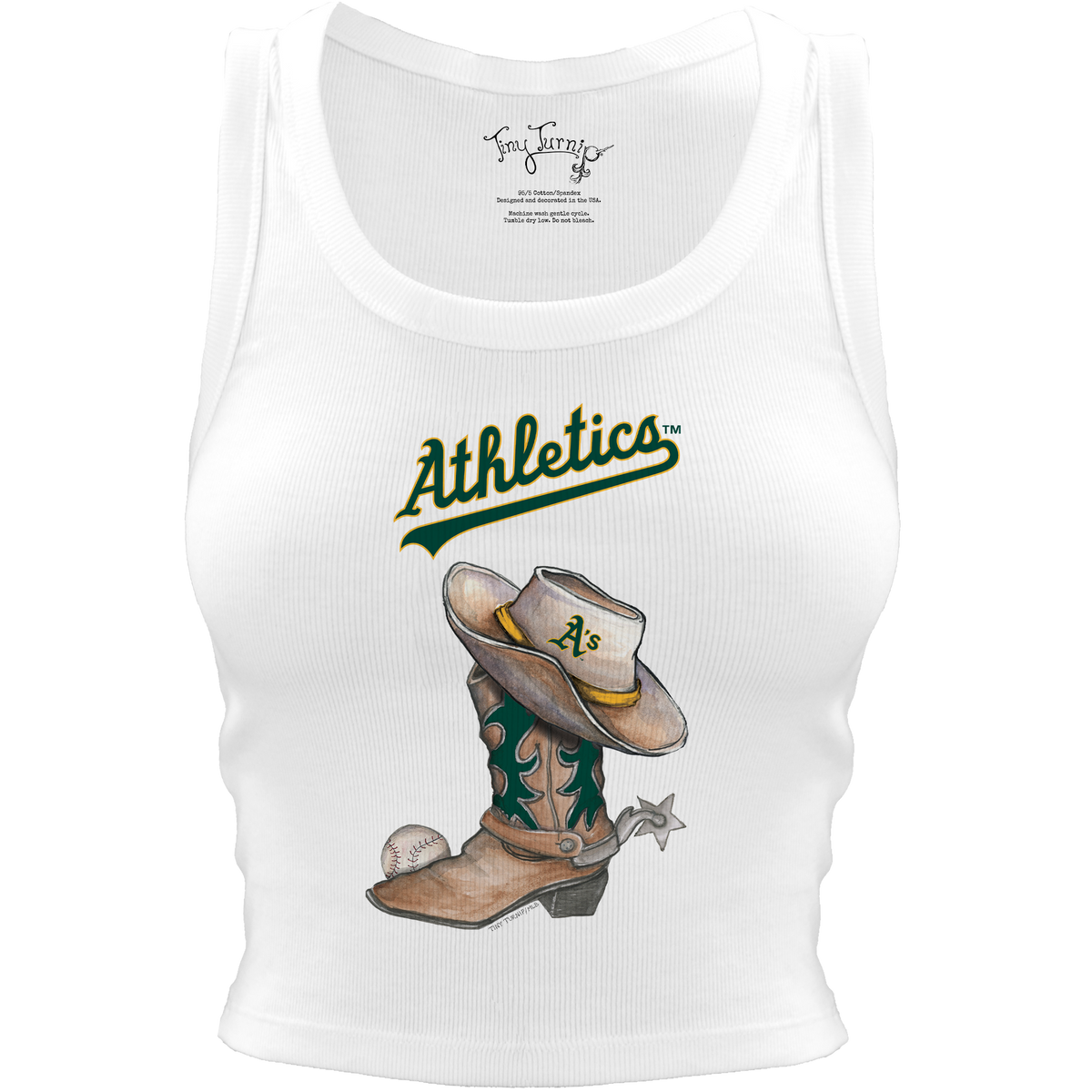 Oakland Athletics Cowboy Boot Crop Tank