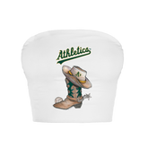 Oakland Athletics Cowboy Boot Crop Tube Top