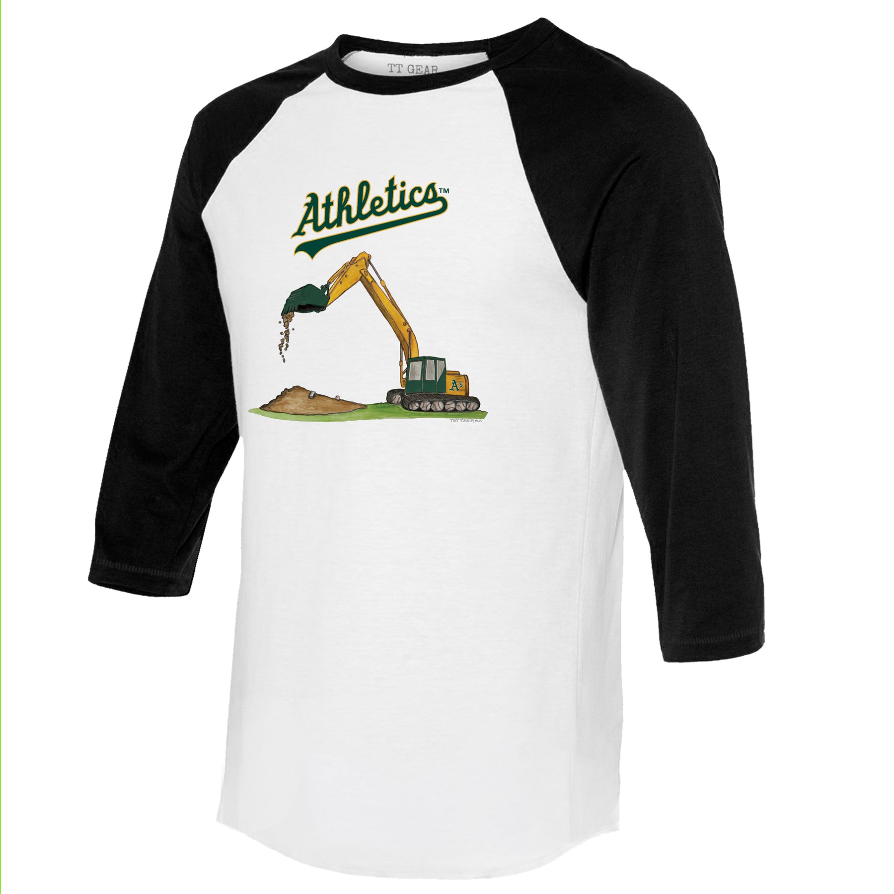 Oakland Athletics Excavator 3/4 Black Sleeve Raglan