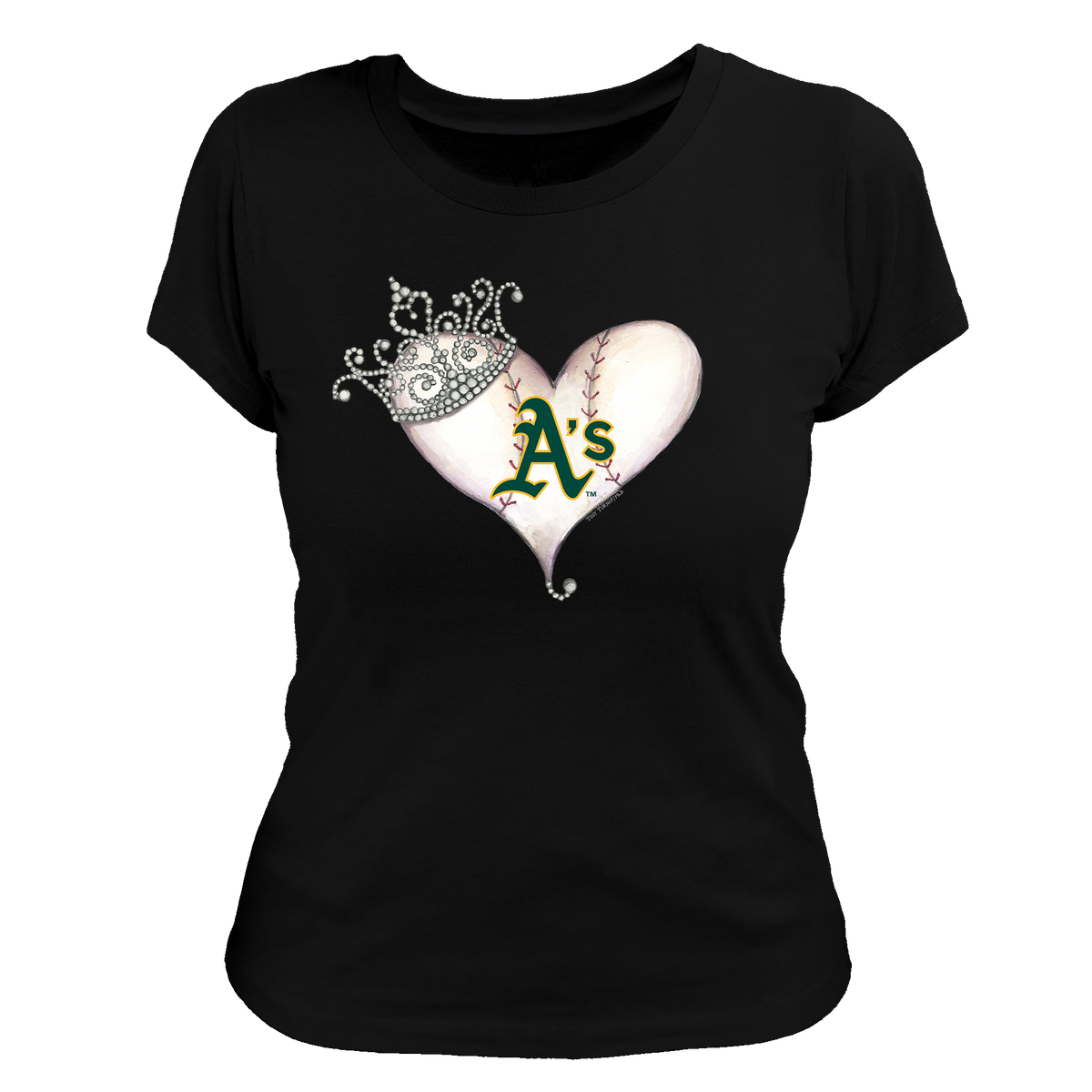 Oakland Athletics Tiara Heart Tee Shirt - Tiny Turnip