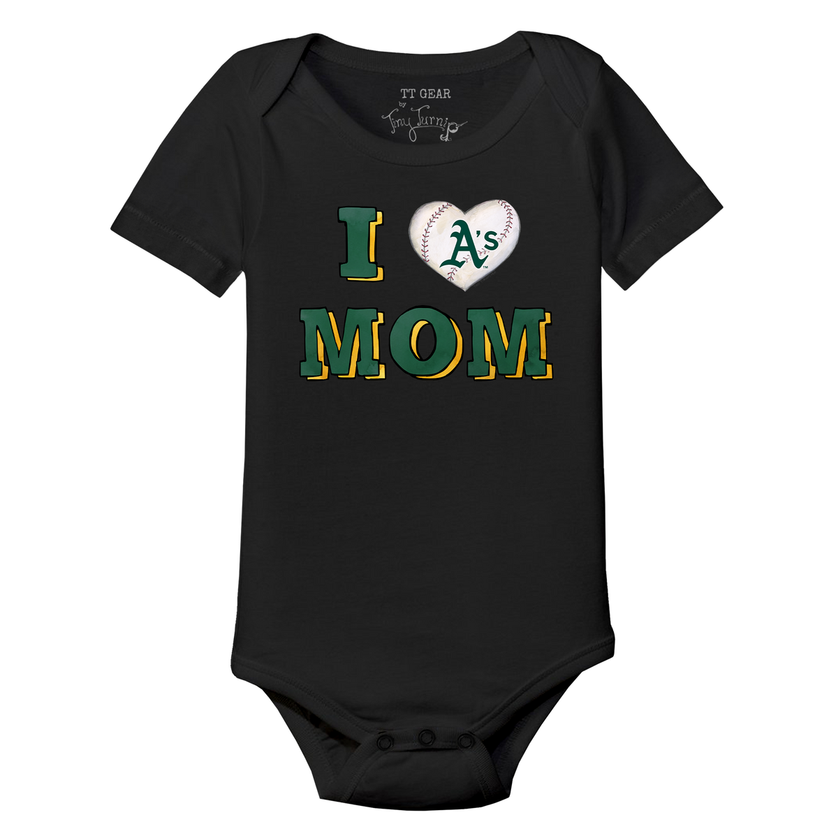 Oakland Athletics I Love Mom Short Sleeve Snapper