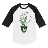 Oakland Athletics Ladybug 3/4 Black Sleeve Raglan