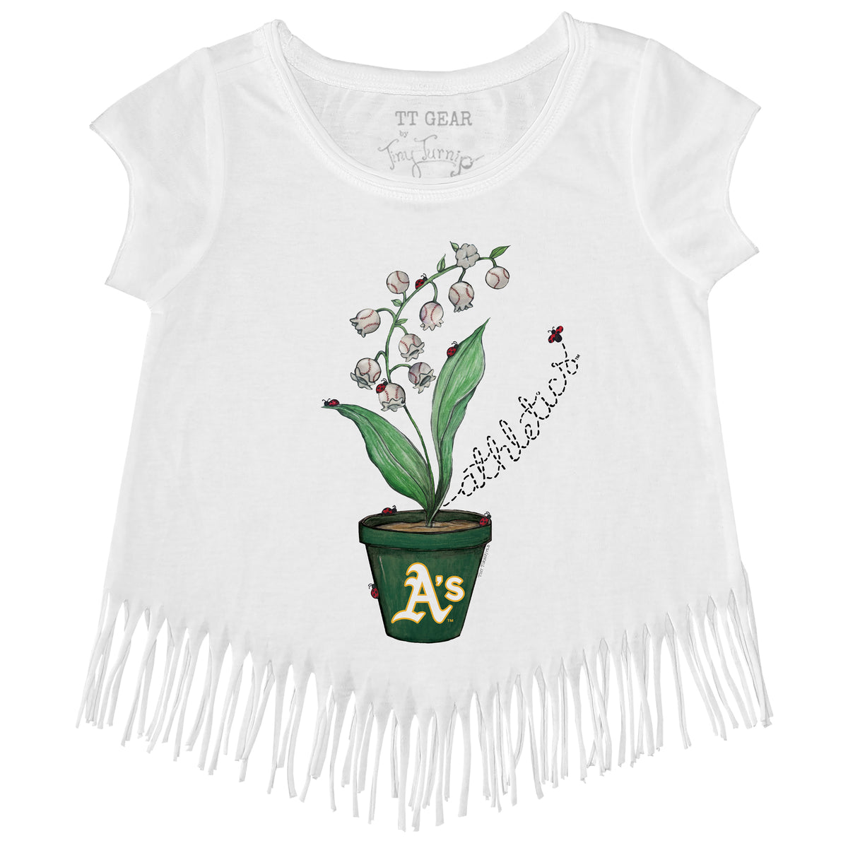 Oakland Athletics Ladybug Fringe Tee