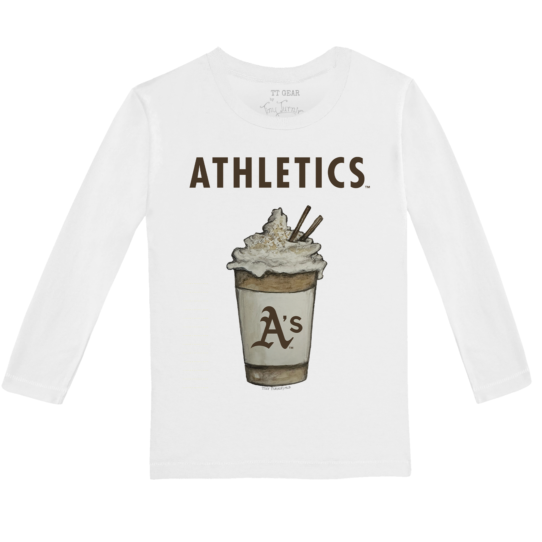 Oakland Athletics Latte Long-Sleeve Tee Shirt