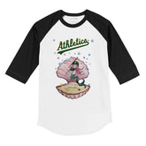 Oakland Athletics Mermaid 3/4 Black Sleeve Raglan