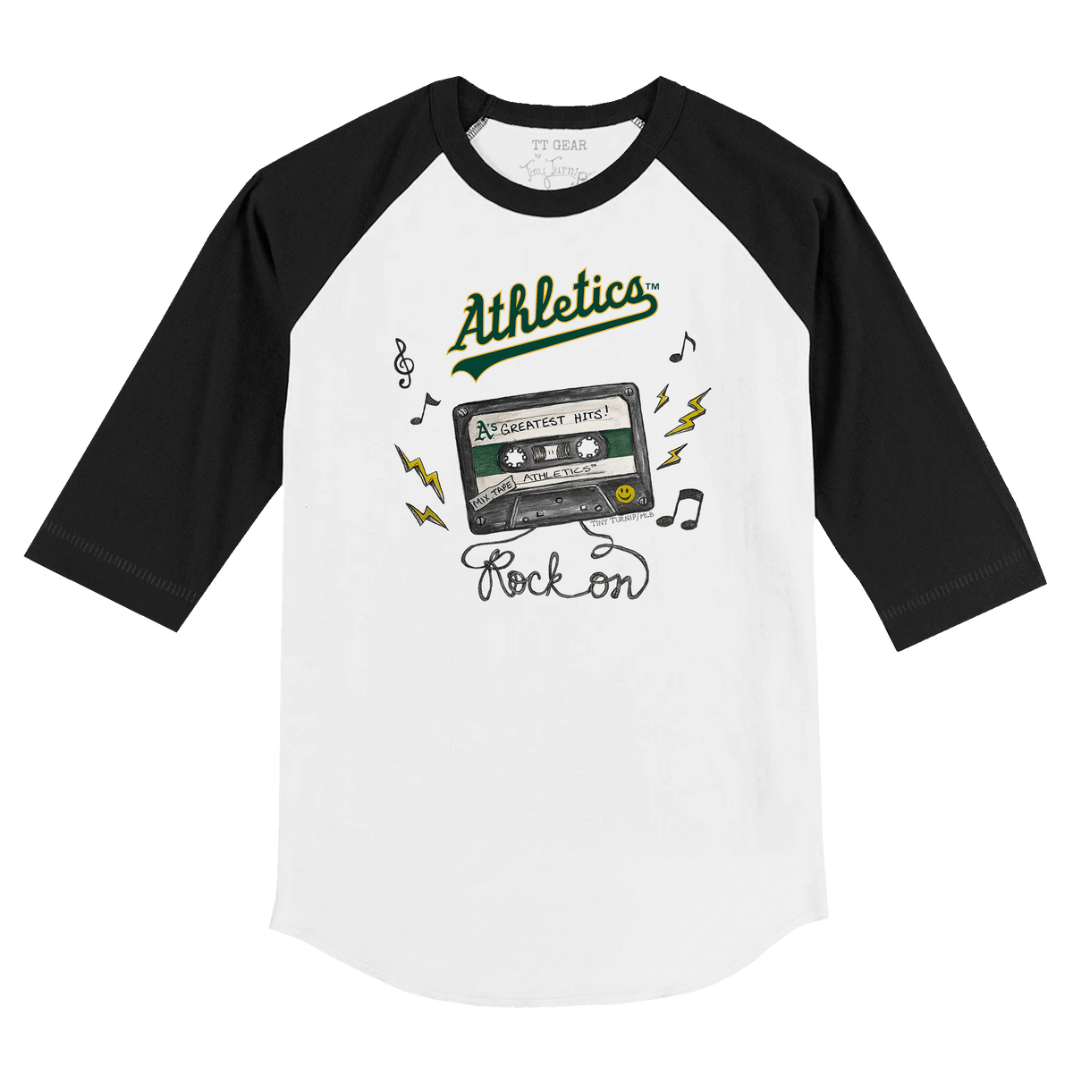 Oakland Athletics Mixtape 3/4 Black Sleeve Raglan