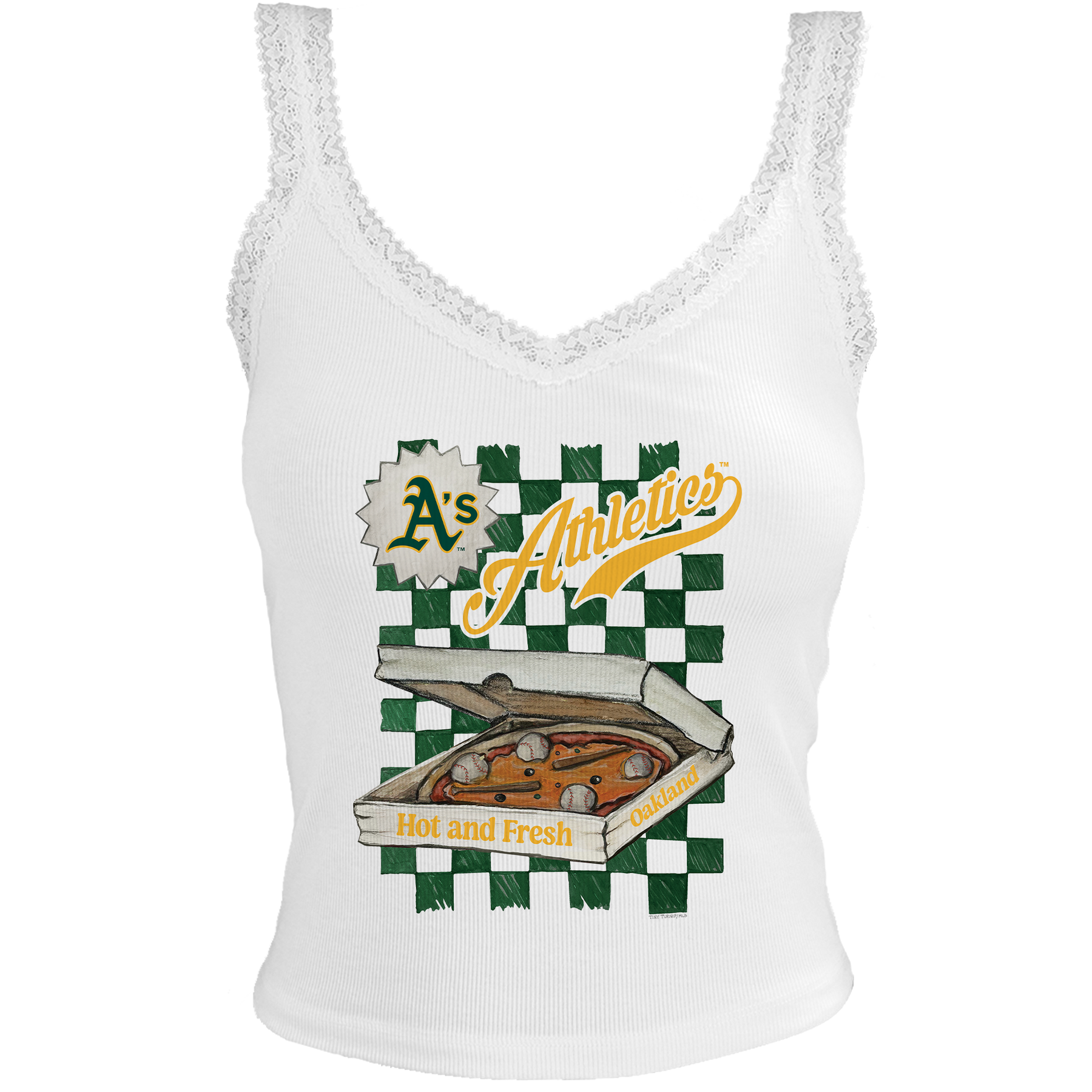 Oakland Athletics Pizza Lace Tank