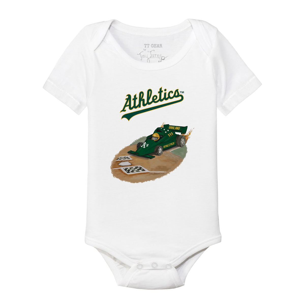 Oakland Athletics Race Car Short Sleeve Snapper