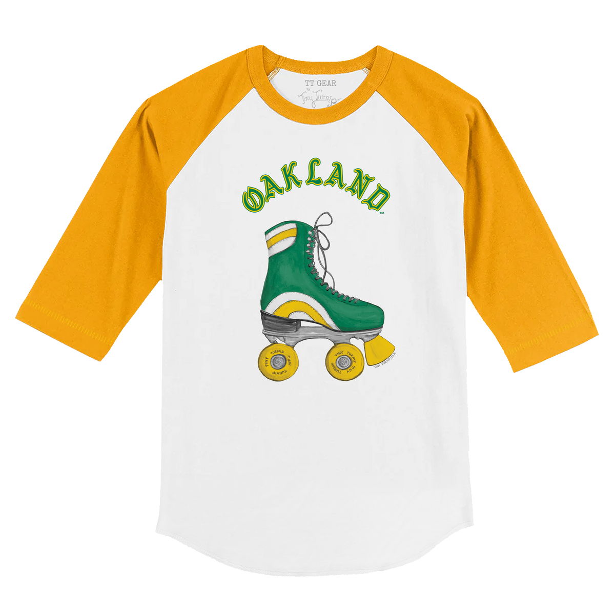 Oakland Athletics Retro Skate 3/4 Gold Sleeve Raglan