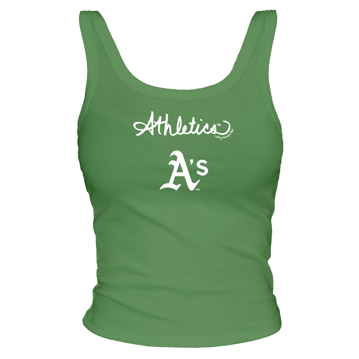 Oakland Athletics Logo Script Ribbed Tank - Tiny Turnip