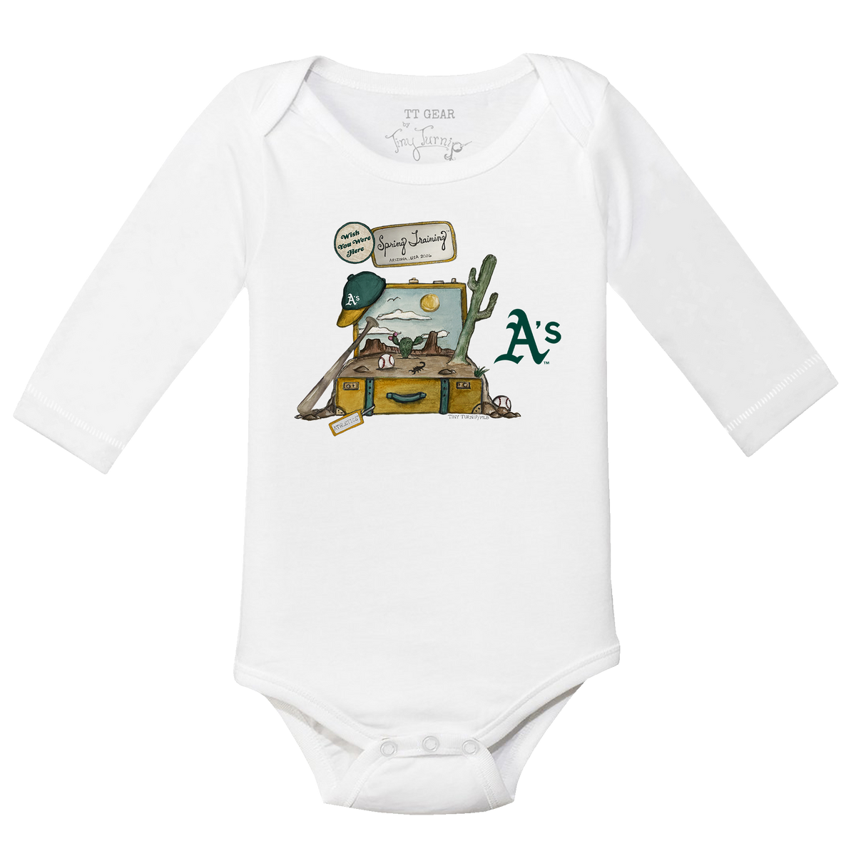 Oakland Athletics Spring Training 2026 Long Sleeve Snapper - Tiny Turnip